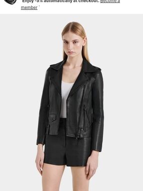 RUDSAK Black Leather Moto Jacket | Cropped | XS | Lambskin | Biker Style